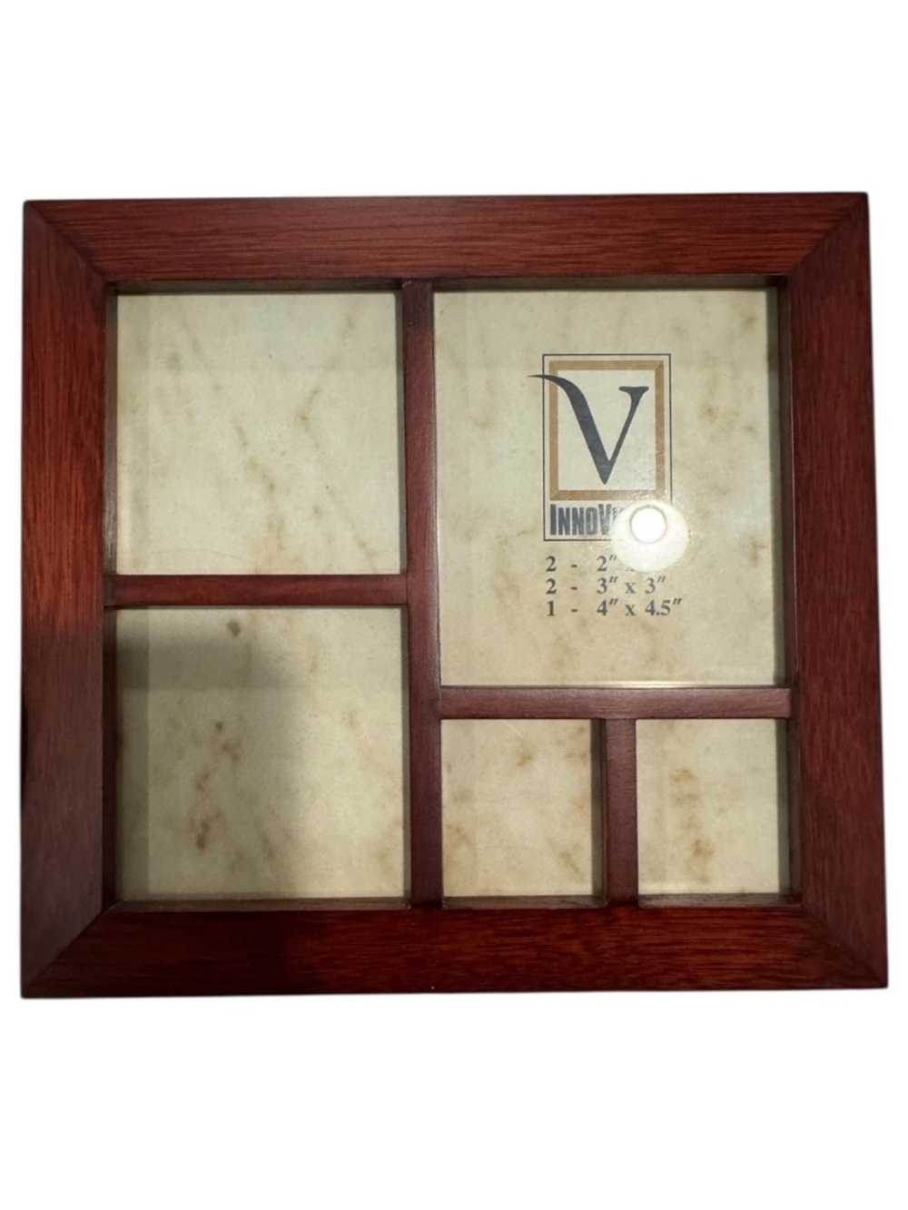 Cherry Wood Multi-Opening Picture Frame - Red Brown